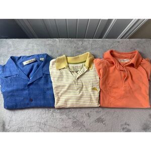 Tommy Bahama Polos Men‎ Medium 100% Silk Tropical Short Sleeve LOT OF 3 Shirts
